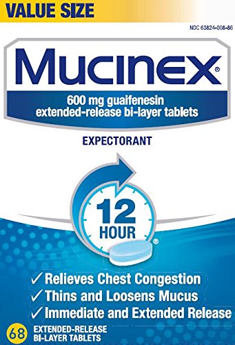 Chest Congestion, Mucinex 12 Hour Extended Release Tablets, 816ct (12X68ct), 600 mg Guaifenesin with extended relief of chest congestion caused by excess mucus, thins and loosens mucus