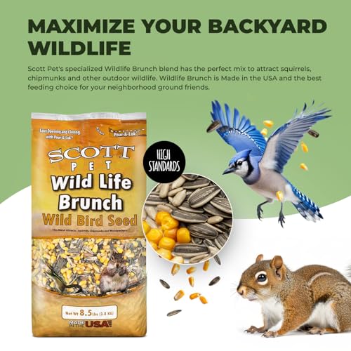 Scott Pet Wild Bird Seed, Wildlife Brunch Blend, 8.5 lbs Bag, Feed, Great for Platform Feeders, Food for Outside Wild Birds - Thumbnail 3