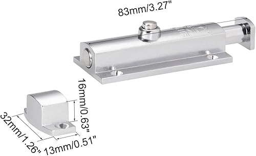 Miniatura 2 de uxcell Perno de descarga de puerta, cerradura de barril deslizante de seguridad de aleación de zinc de 4 pulgadas con interruptor de resorte
