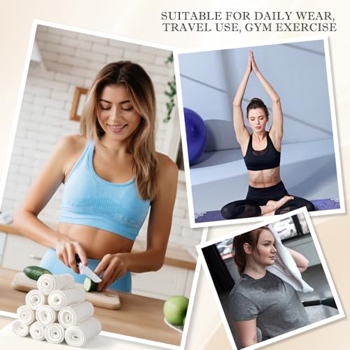 PHOGARY 10pcs Cotton Bra Liners for Sweating, 3 Layer Washable Breast Pads Bra Pads Inserts to Absorb Sweat under Breasts, 17x3 Inch2