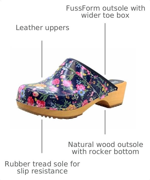 Image of Bjork Maja Wood Open Back Leather Clogs