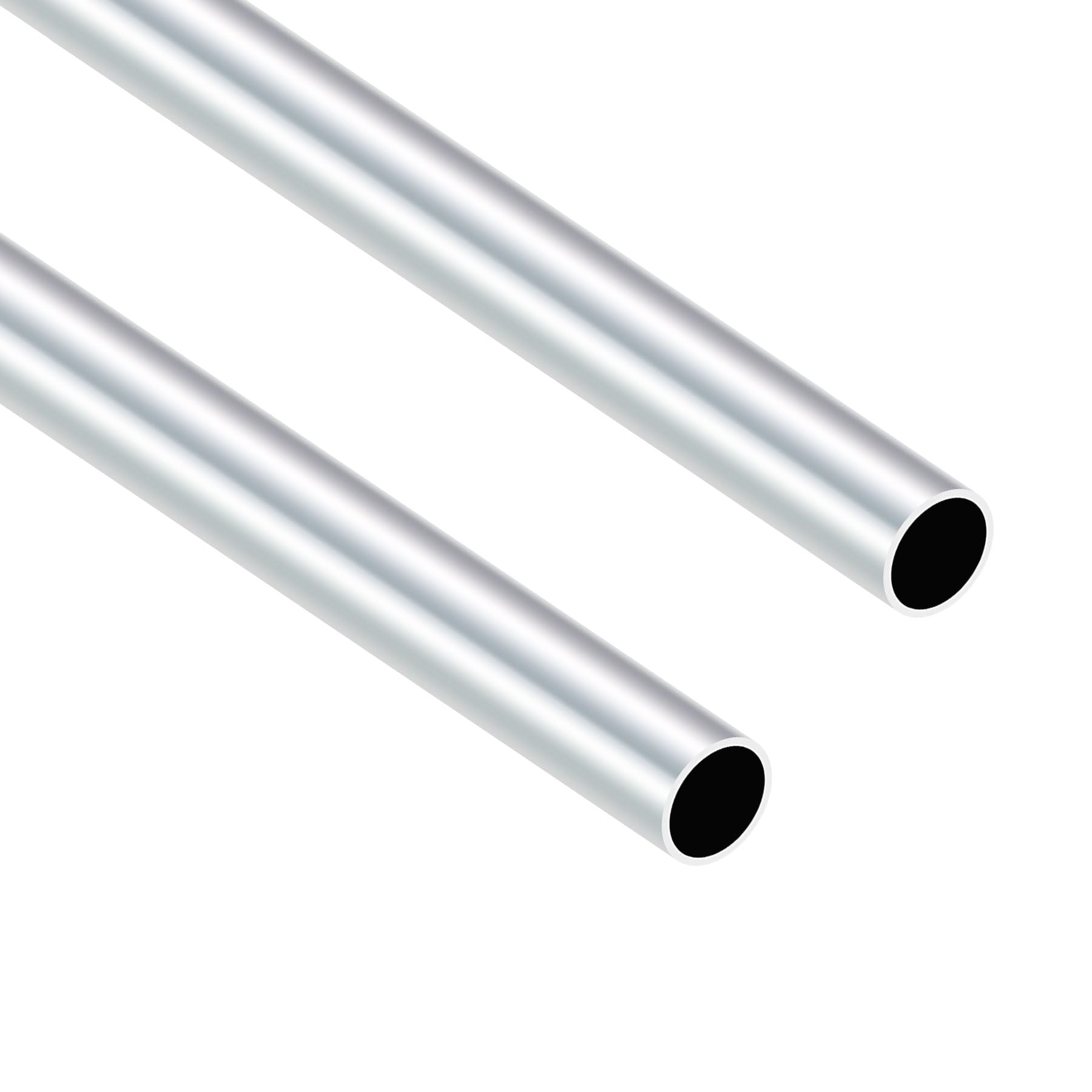 Imeistek Silver 6063 Aluminium Round Tubes, 17Mm Od 15Mm Id 400Mm Length Seamless Aluminium Tubes For Diy Model, Industrial,Decorative (2Pcs)
