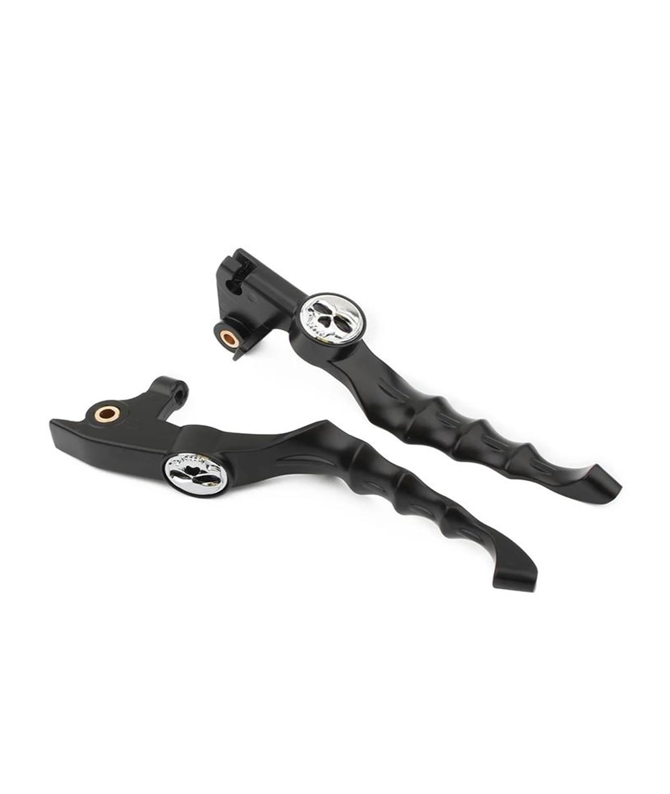 KVKQMLFEAW Motorbike Hand Levers for XVS400 for XVS650 Brake Clutch Levers Dragstar XVS 400 1996-2002 V-Star XVS 650 1997-2002 Black Skull Hand Levers Handlebar Brake Lever(2)
