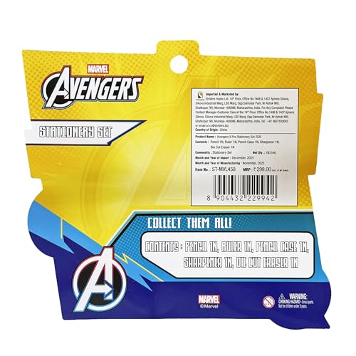 Image of Avengers 5 pcs Stationery SetSchool Supplies Kit Multicolor Return Gift for Kids Age 3 Years +
