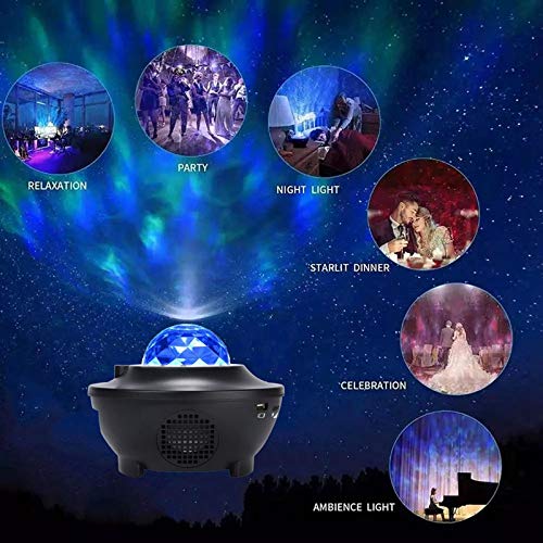 Projektor Bluetooth lampka nocna odtwarzacz muzyczny gwiaździste niebo lampka nocna LED projektor lampka nocna prezent świąteczny biały