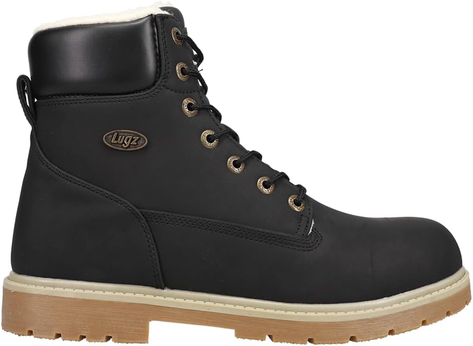 Lugz Mens Brace Hi Fleece Round Toe Lace Up Casual Boots Ankle - Black - Size 9 D