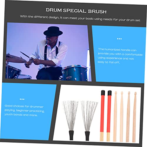 Conjunto de baquetas Beaupretty, 1 set práctico para músicos, agarre cómodo para actuaciones de bajo volumen, ideal para principiantes y bandas juveniles, incluye bolsa duradera de almacenamiento miniatura 4