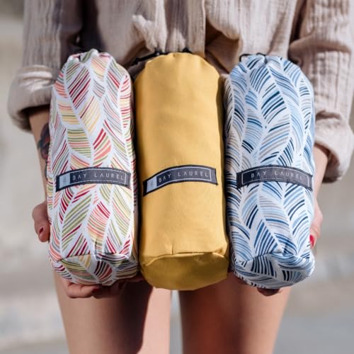 image for BAY LAUREL Turkish Beach Towel with Travel Bag 39 x 71 Quick Dry Sand 