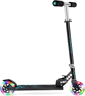 BELEEV V1 Scooters for Kids, 2 Wheel Folding Kick Scooter for Girls Boys, 3 Adjustable Height, Light Up Wheels, Lightweight Scooter with Sturdy Frame, Kickstand for Children 3 to 12 Years Old