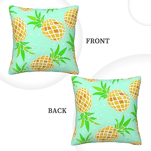 Housses de coussin ananas vert lit chambre déco carrée 40x40 - 4