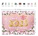 Pink Graduation Backdrop Class of 2025 Backdrop Rose Gold Pink Flower Graduation Party Decorations Congrats Grad Banner for Prom Photo Booth Prop (7X5FT)