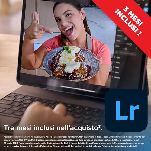 SanDisk Creator USB Type-C Unità Flash 512GB (Per PC, Tablet, Smartphone, USB Type-C, Velocità fino a 400 MB/s, Backup Automatico, Gestione dei File, 3 mesi di Adobe Lightroom inclusi) - Immagine 4