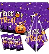 Halloween Party Paper Plates & Napkins Set - 60pc Purple Ghost Theme Dinnerware