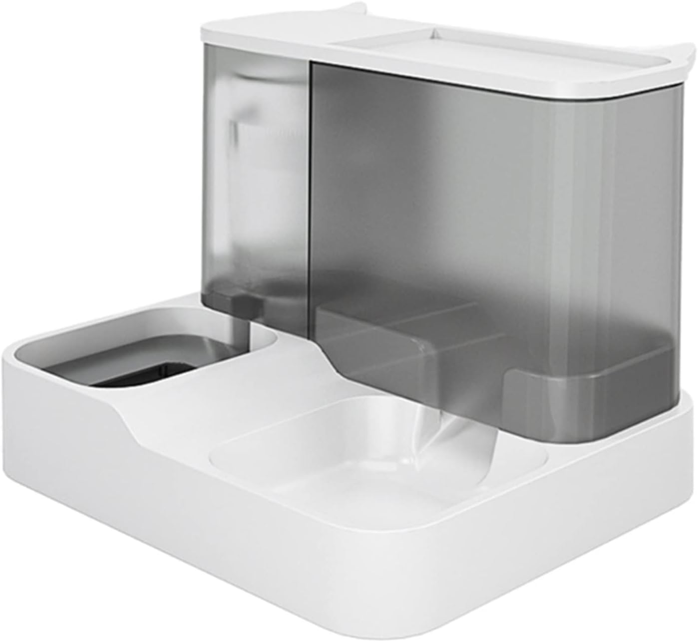 Dog Water Bottles 2 in 1 Pet Tableware Dog Food Water Bowl Dispenser Set Combined Bottle(Grey)