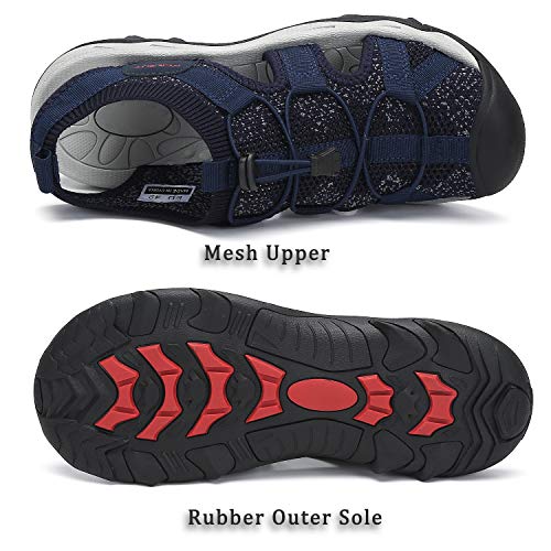 Flarut Men's Sport Sandals Outdoor Hiking Sandals Closed Toe Mesh Athletic Lightweight Trail Walking Casual Sandals Water Shoes (C-Blue,41) #TOP4