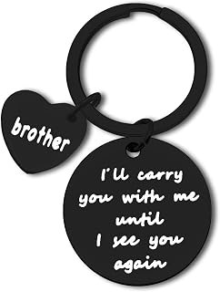 Dabihu Memorial Gift Brother Memorial Keychain In Memory of Brother Sympathy Gift Loss of Jewelry Remembrance Sympathy Gifts Christmas Keyring