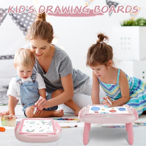 MAYESAR Magnetic Drawing Board for Toddlers 1-3, Double-Sided Toddler Art Easel with Magnetic Letters and Numbers, Chalkboard Learning Toy Gift for 1-3 Year Old Girls, Pink - Image 5