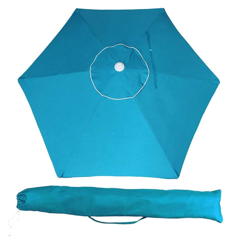 BAKAJI Ombrellone da Mare Spiaggia Giardino con Palo in Acciaio Reclinabile Rivestimento in Tessuto Anti UV Diametro 210 cm con Tracolla Custodia