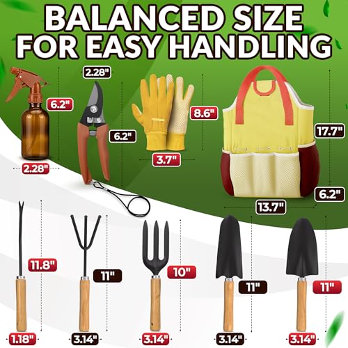 10 Pcs Gardening Tool Set for Women, Rust-Resistant Steel, Tote Bag - Image 2