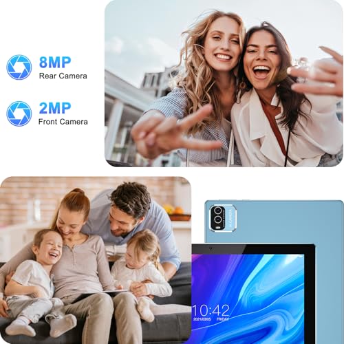 Image of ATOZEE 10 Inch Tablet Android 15 Tablets 2 in 1 Tablet with Keyboard 12GB RAM+64GB ROM(Supports 1TB Expansion) Tableta 2MP+8MP Camera 6000mAh Battery Mouse /Case /Stylus 5G WiFi-6 10.1 inch Android Tablets