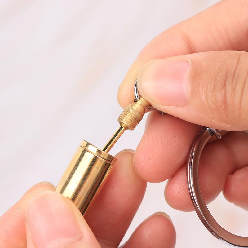 Miniatura 2 de Llavero de tabaco de bala falsa de 4 piezas, compartimento oculto, cuchara, almacenamiento secreto, Oro