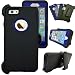 Produktbild iPhone 6Plus 6splus mit Gürtelclip und Integriertem Displayschutz Cover harsel Heavy Duty Defender stoßfest Military Gummi Outdoor Sport Tough Armor Case für iPhone 6Plus 6splus, Black Navy