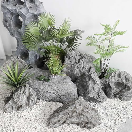Rocas ligeras para jardín que ocultan tuberías e imperfecciones 5