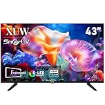 XUW 43 inch Full HD Smart TV, D-LED backlight Television, Borderless Design,HDMI USB DVB-T2/S2 RJ45 Interface, large screen for living room, bedroom, home entertainment - Black