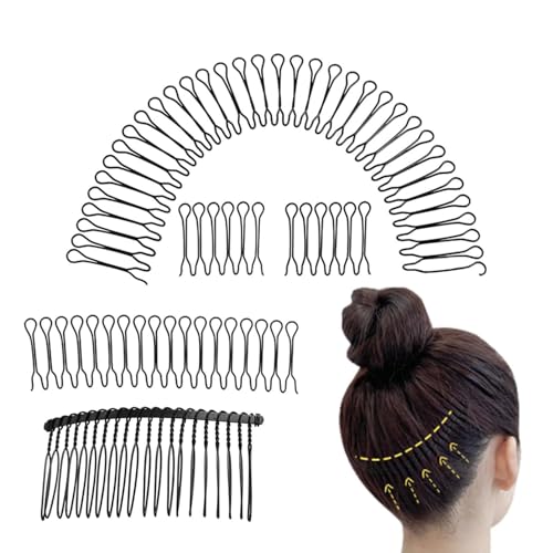Peigne fixateur invisible pour cheveux fragmentés – Peigne fixateur de finition en forme de U | Peignes latéraux extensibles pour cheveux décoratifs pour femme