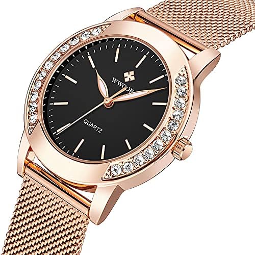 Luxury Women Watches Analog Quartz Watch Bracelet Watch Mesh Band Waterproof Wrist Watches for Ladies Blue, Quartz Watch - Image 4