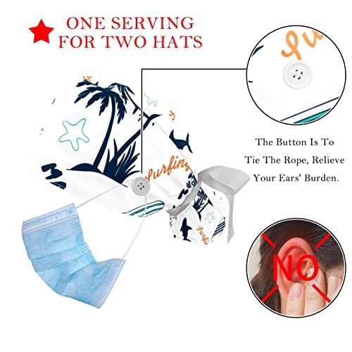 Chapeaux bouffants JDEZ avec requins en skateboard pour un ajustement sur mesure - 3