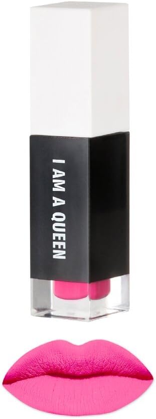 RealHer Bright Pink Liquid Lipstick- "I Am A Queen" Long Wearing, Kiss Proof Intense Color, Bold Ultra Matte