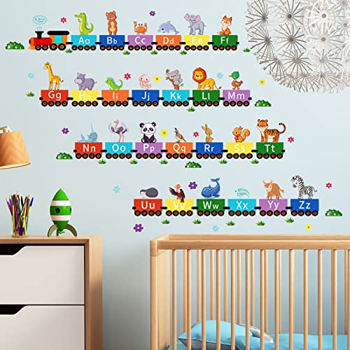 Kids Wall Decals Alphabet Stickers - Animal Train Abc Wall Decor Classroom Wall Decals Educational Wall Stickers For Toddler Playroom (Alphabet Train) #TOP4