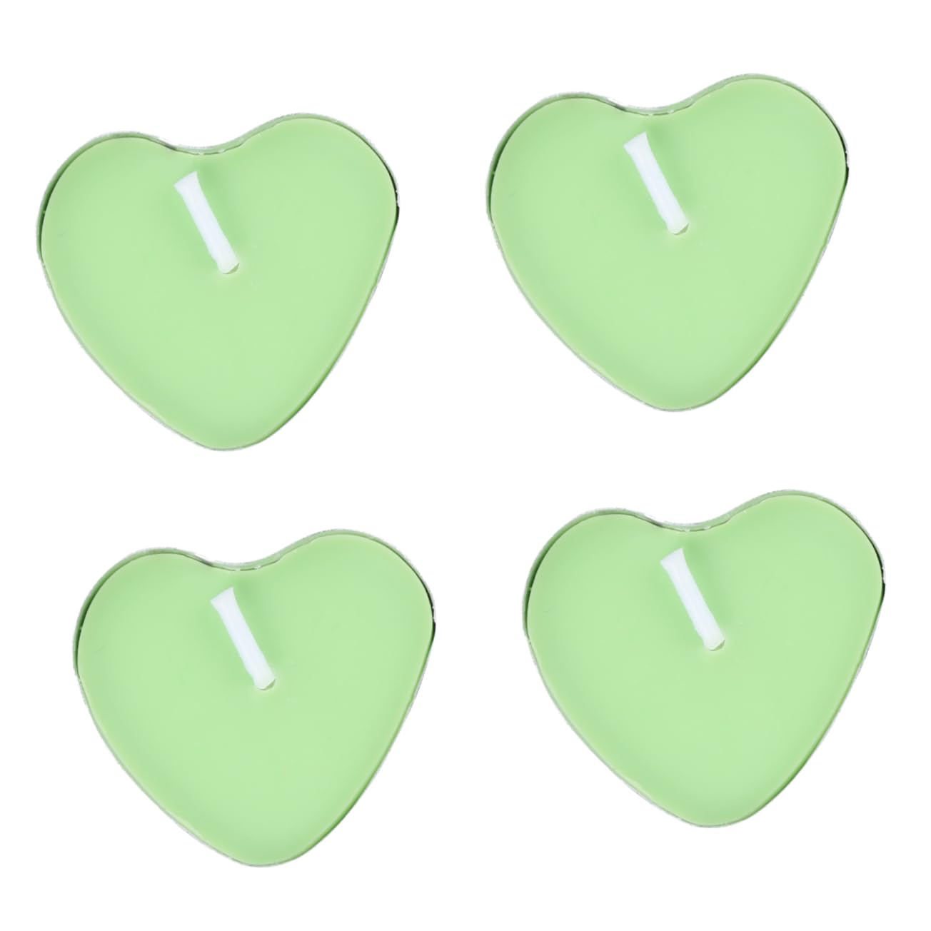100 Pezzi Candele a Forma di Cuore Verdi senza Fumo senza Odore in Paraffina per Decorazione Romantica Matrimonio e Festa