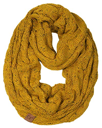 Funky Junque Infinity Scarf for Women – Oversized Wrap, Chunky Layer, Colorful Sweater Accessory, Winter Styles, Fall Fashion, Cozy Cold-Weather Essentials - Confetti Mustard