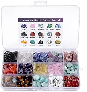 CrystalTears Healing Crystals Gemstones Bulk Tumbled Polished Stone Chips Natural Chakra Quartz Crystal Stones for Reiki Meditation Therapy Beginners Home Decor