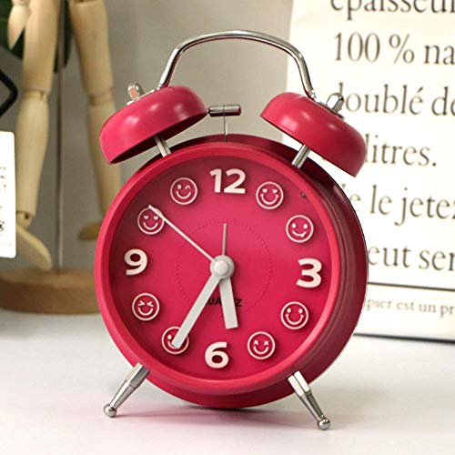 Wecker für Kinder Lernen Schüler Wecker kreativ mit Nachtlicht Retro No Noise Reisewecker mit Nachtlicht (rot)