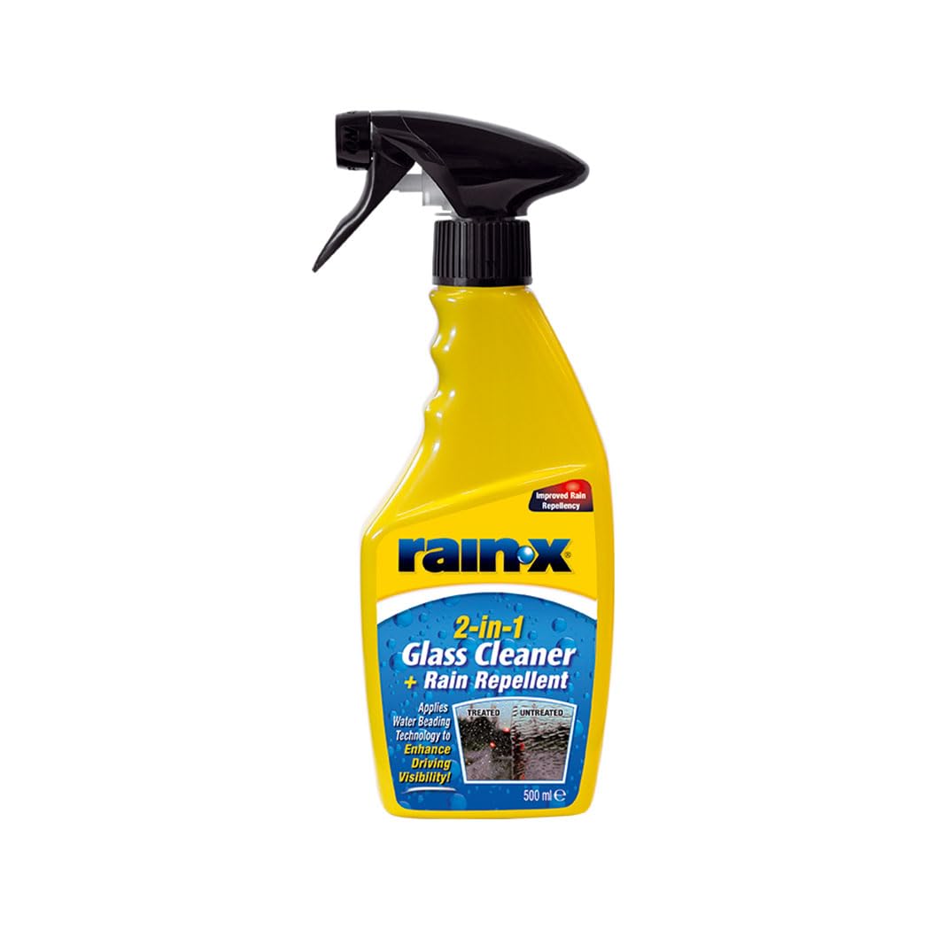 Rain-X2-in-1 Glass Cleaner + Rain Repellent – Streak-Free Shine & Advanced Water Beading – Helps Protect Against Rain, Snow, Ice & Insects – Quick & Easy Spray Application – 500ml