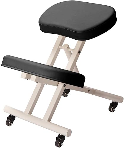 Silla ergonómica con ruedas de postura arrodillada - BlancoNegro