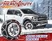 Snow-Chains Auto Fixing 1 Min Quick Installation Tire-Chains, Heavy-Duty Emergency Tire Traction Chain for Pickup Trucks and Off-road SUV Car Tires 265 275 285 295 305 - Set of 2 (HYR-B)