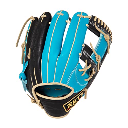ZETT BRGB32260 Soft Baseball Glove (Gloves), Pro Status, Kenta Imamiya Player Type, for Second and Short, Right Throw, Saxe Blue x Black (4119), Size: 4