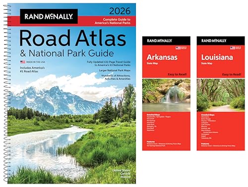 2026 Road Atlas & National Park Guide with Arkansas & Louisiana State Maps