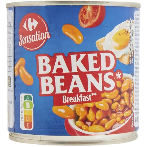 Haricots blancs cuits baked beans conserve Nutri-Score A 4x400g