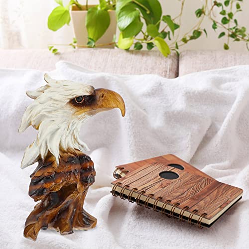 IMIKEYA Cabeça de Águia Careca Busto Estátua Vintage Eagle Head Resina Estátua Simulação Madeira Bas