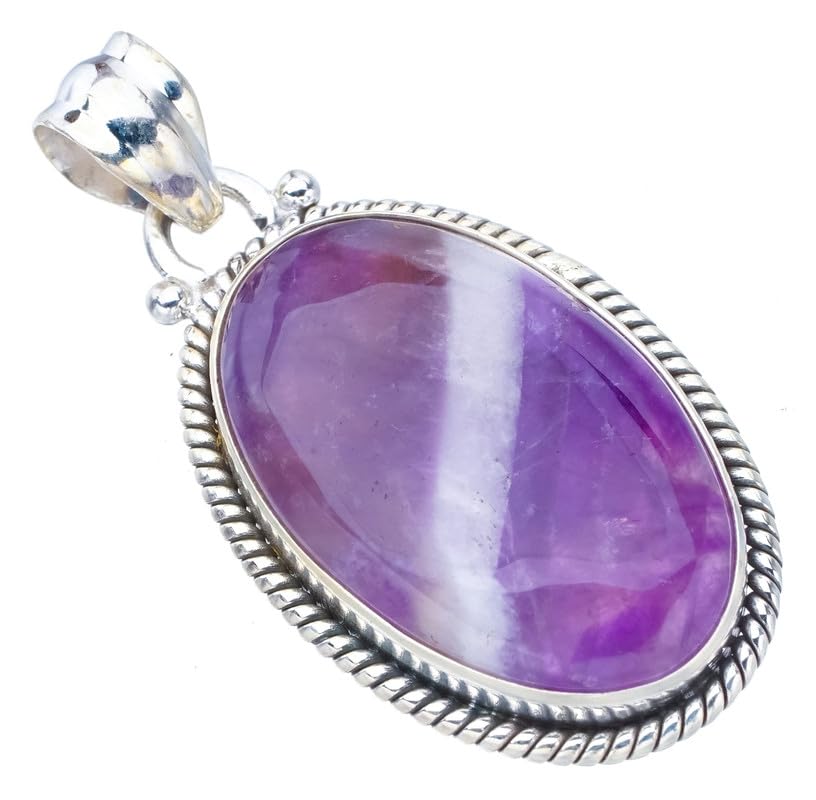 Pendentif améthyste chevron argent 925 fait main StarGems F5177