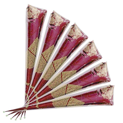 6 Pack Natural Ready to Use Paste Cone Brown Color, ...