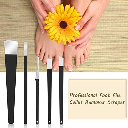 Dacitiery 7Pcs Professional Pedicure Knife Kits, Stainless Steel Pedicure Knife Dead Skin Corn Foot Callus Remover with Storage Bag and Pumice Stone for Hand Feet