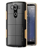 LG V10 Case, Ghostek Cloak Series for LG V10 Slim Hybrid Impact Armor Cover Carrying Case | HD Screen Protector Exchange | Aluminum Bumper | Ultra Fit | Clear TPU (Gold)