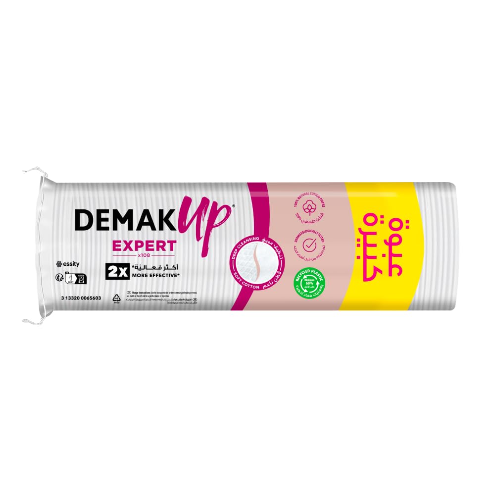 Demak'Up Expert - 108 discos de algodón desmaquillantes, 5, 6 x 5, 6 x 27, 5 cm