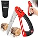 EZUVITA 180-mm-Klappsäge mit EDC-Tasche, leichte Handsäge mit gebogenem Griff, dreifach geschliffene Zähne zum Holzschneiden, Baumschnitt, Camping, Wandern und Jagen
